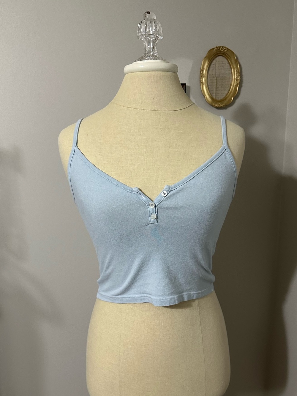Brandy Melville Light Blue Henley Cami